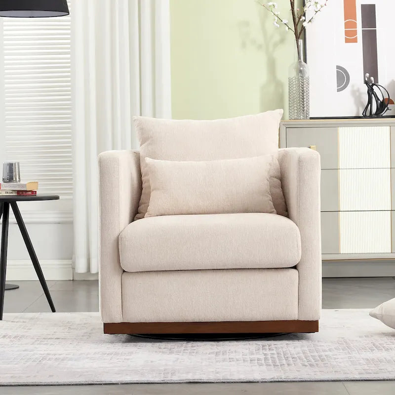 Fauteuil pivotant Chenille avec base métallique robuste et design ergonomique