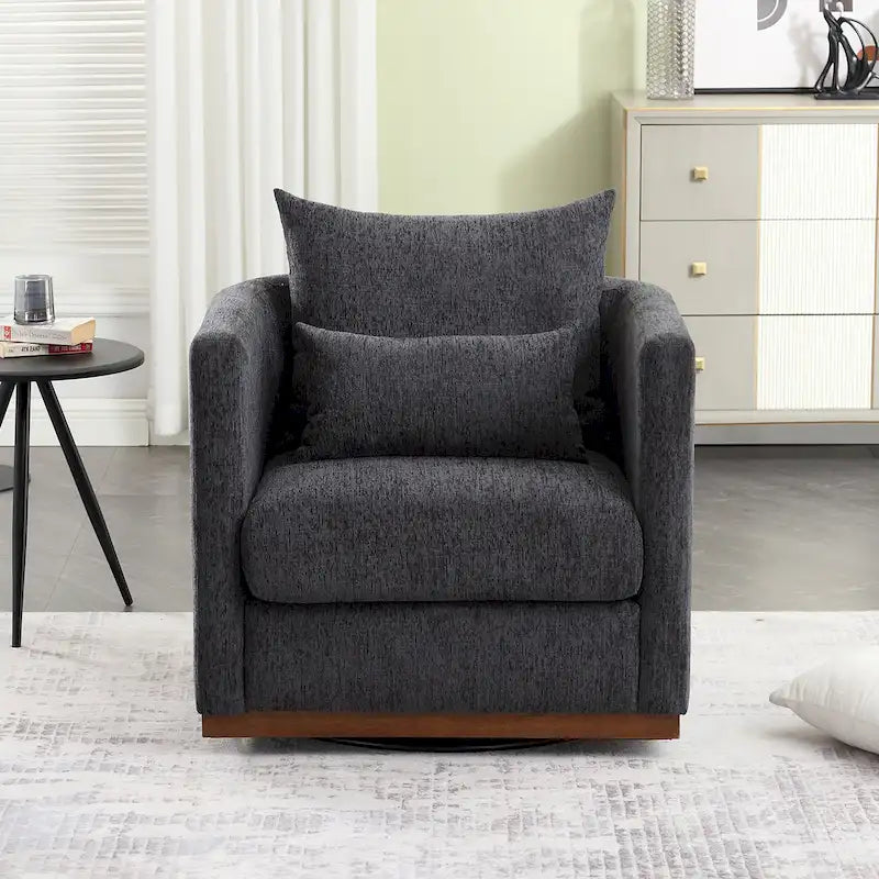 Fauteuil pivotant Chenille avec base métallique robuste et design ergonomique