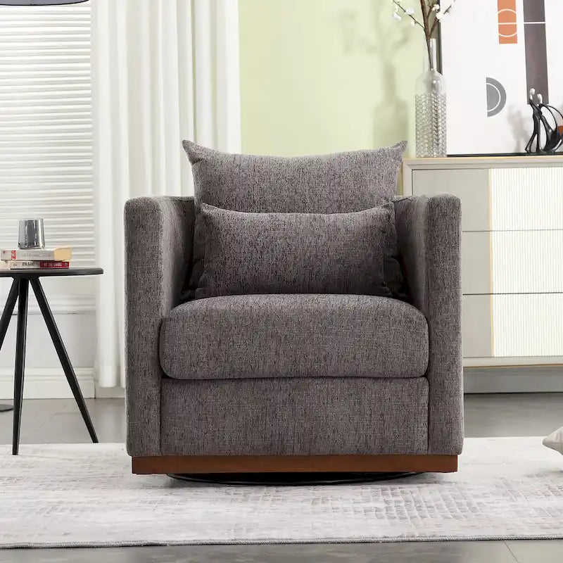 Fauteuil pivotant Chenille avec base métallique robuste et design ergonomique