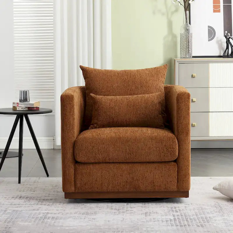 Fauteuil pivotant Chenille avec base métallique robuste et design ergonomique