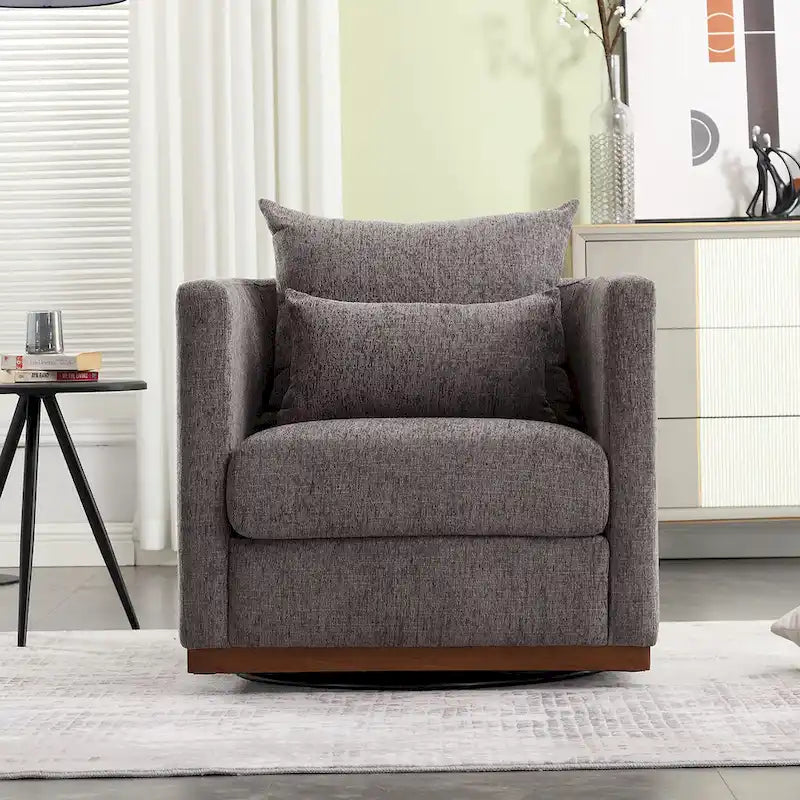 Fauteuil pivotant Chenille avec base métallique robuste et design ergonomique