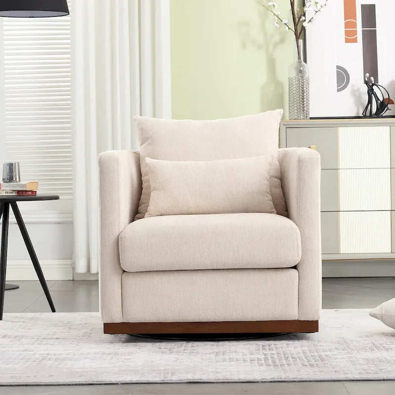 Fauteuil pivotant Chenille avec base métallique robuste et design ergonomique