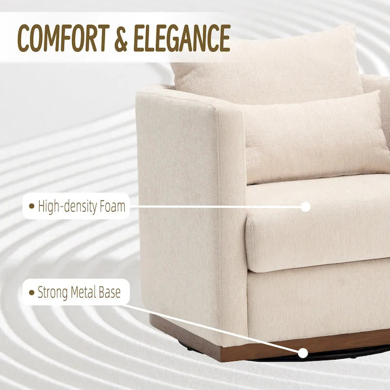 Fauteuil pivotant Chenille avec base métallique robuste et design ergonomique
