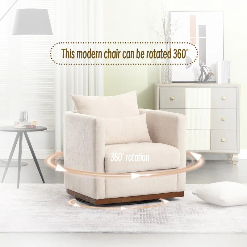 Fauteuil pivotant Chenille avec base métallique robuste et design ergonomique