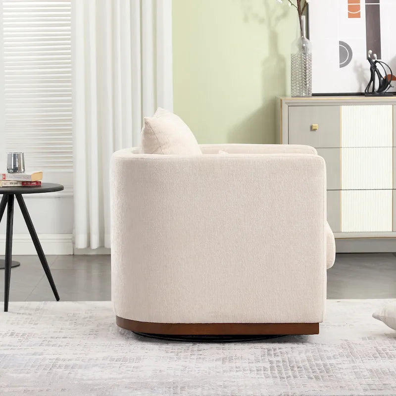 Fauteuil pivotant Chenille avec base métallique robuste et design ergonomique