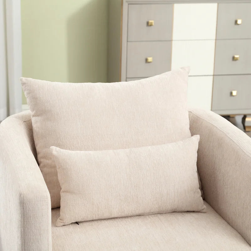Fauteuil pivotant Chenille avec base métallique robuste et design ergonomique