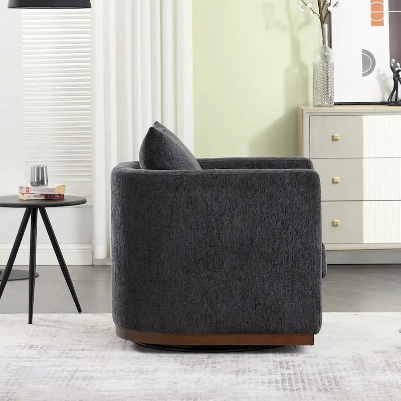 Fauteuil pivotant Chenille avec base métallique robuste et design ergonomique