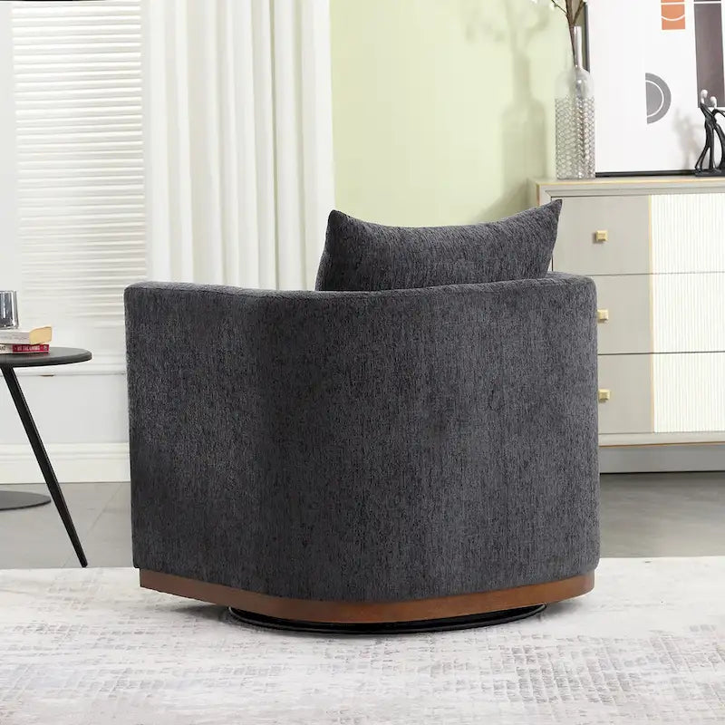 Fauteuil pivotant Chenille avec base métallique robuste et design ergonomique