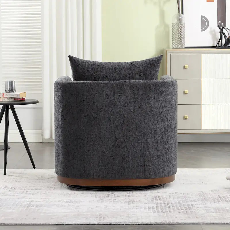 Fauteuil pivotant Chenille avec base métallique robuste et design ergonomique