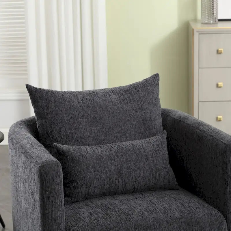 Fauteuil pivotant Chenille avec base métallique robuste et design ergonomique