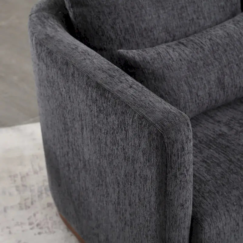 Fauteuil pivotant Chenille avec base métallique robuste et design ergonomique
