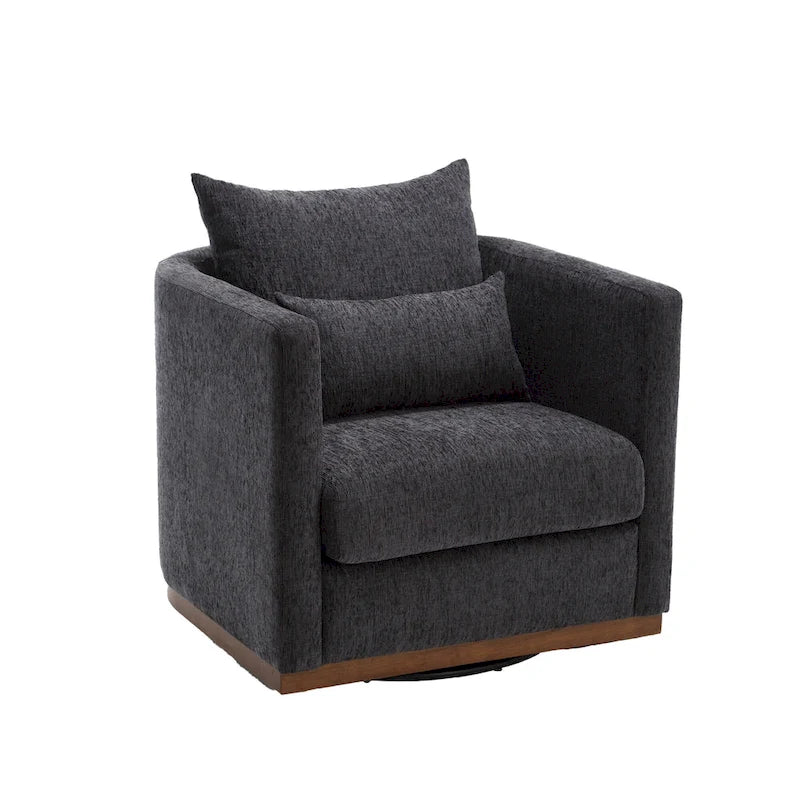 Fauteuil pivotant Chenille avec base métallique robuste et design ergonomique