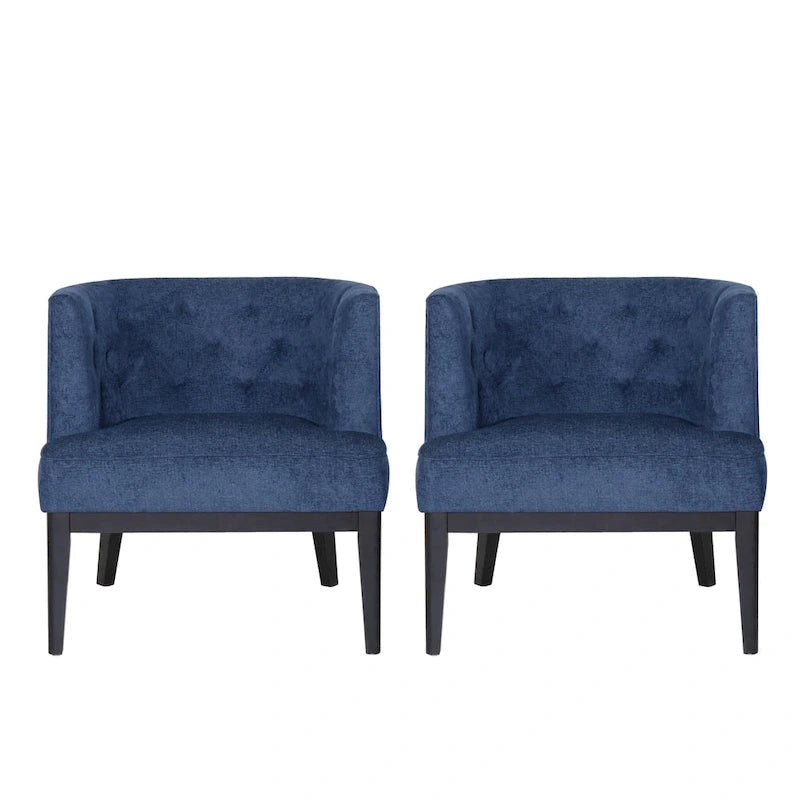 Fauteuils d'appoint capitonnés en tissu ou en similicuir (Lot de 2)