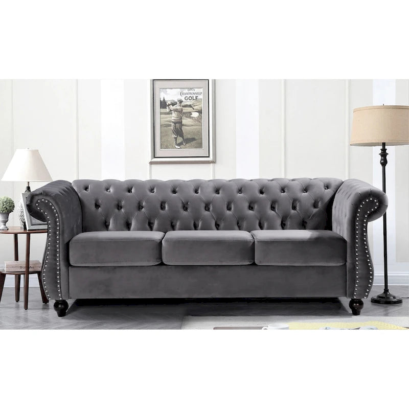 Canapé Chesterfield en velours