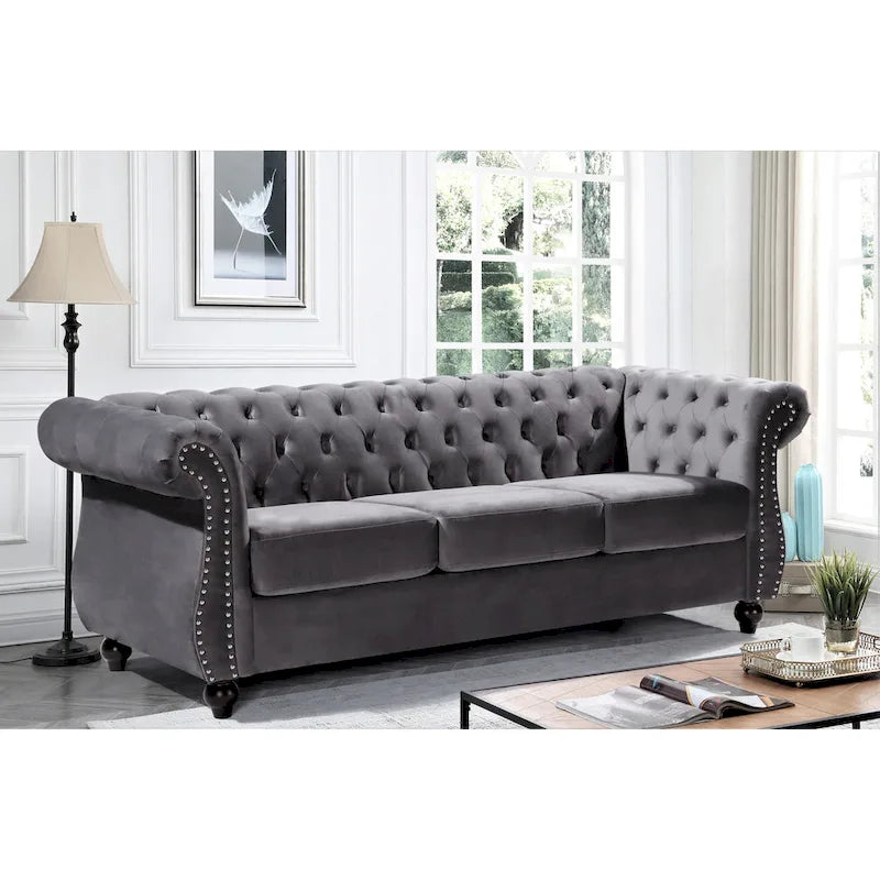 Canapé Chesterfield en velours