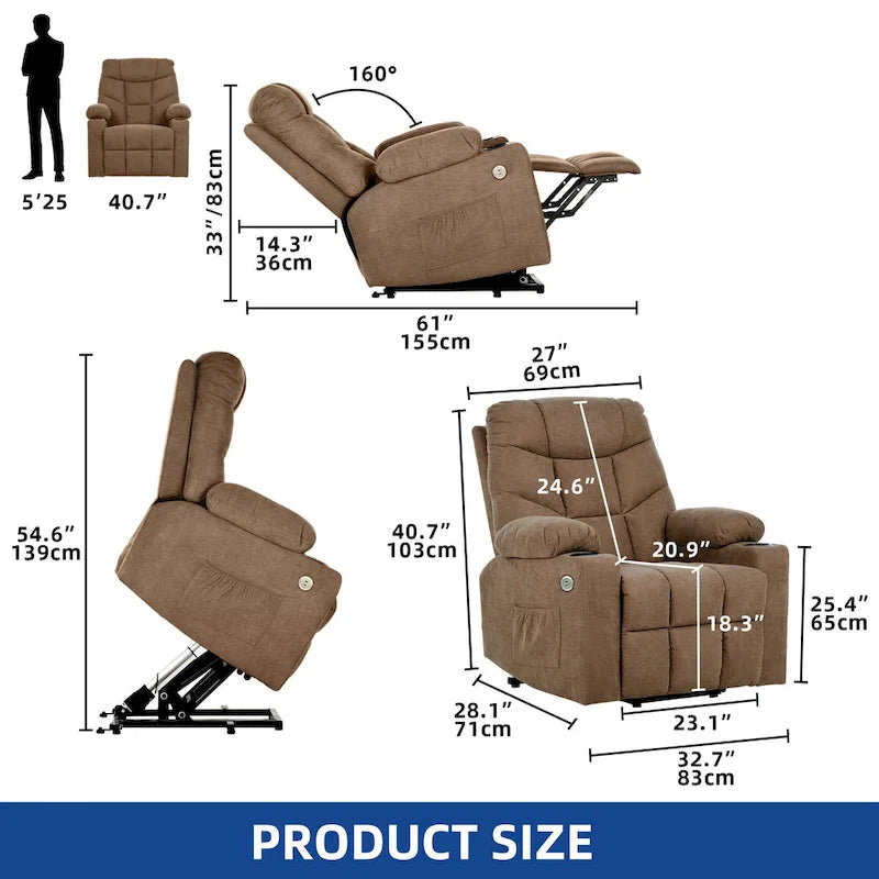 Fauteuil inclinable de massage et chauffant moderne