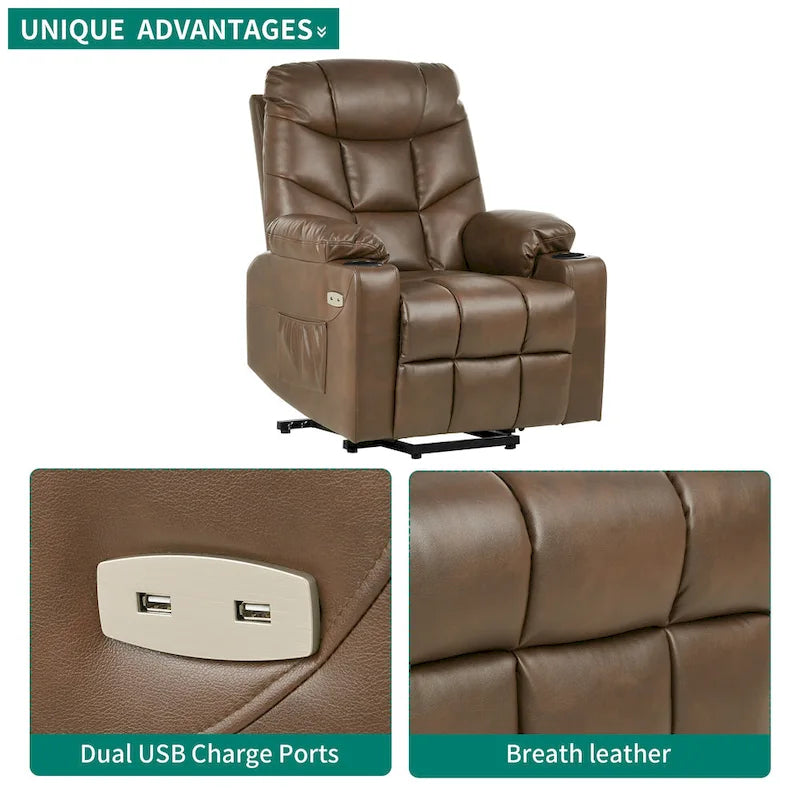 Fauteuil inclinable de massage et chauffant moderne