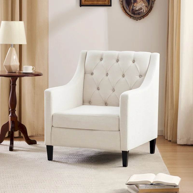 Fauteuil Club confortable avec oreiller beige/bleu sarcelle foncé/bleu