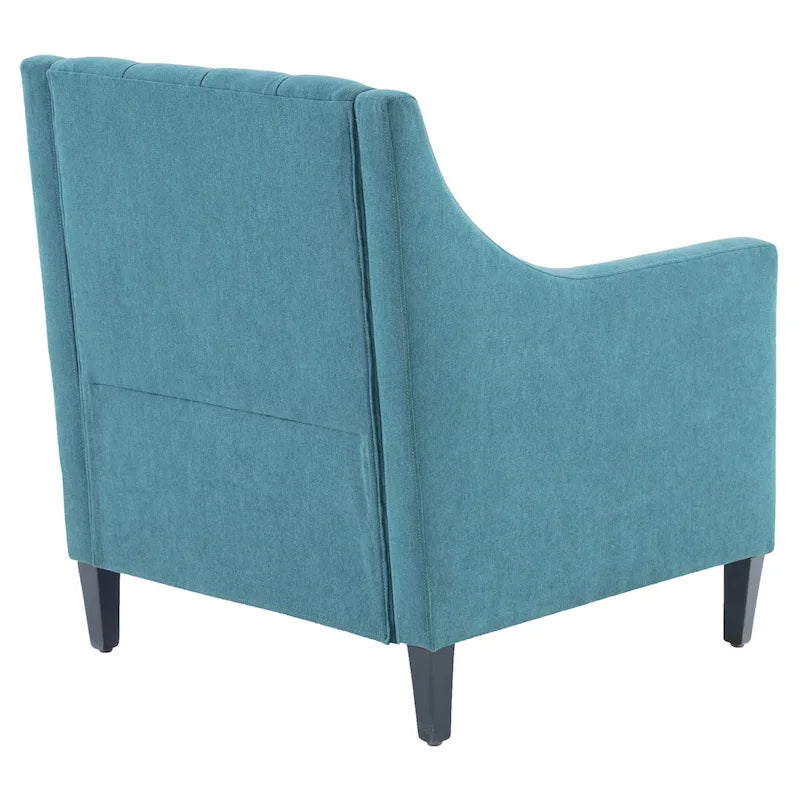 Fauteuil Club confortable avec oreiller beige/bleu sarcelle foncé/bleu