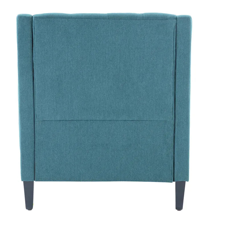 Fauteuil Club confortable avec oreiller beige/bleu sarcelle foncé/bleu