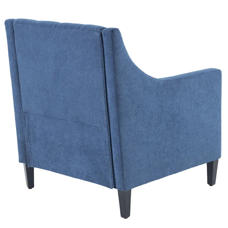 Fauteuil Club confortable avec oreiller beige/bleu sarcelle foncé/bleu
