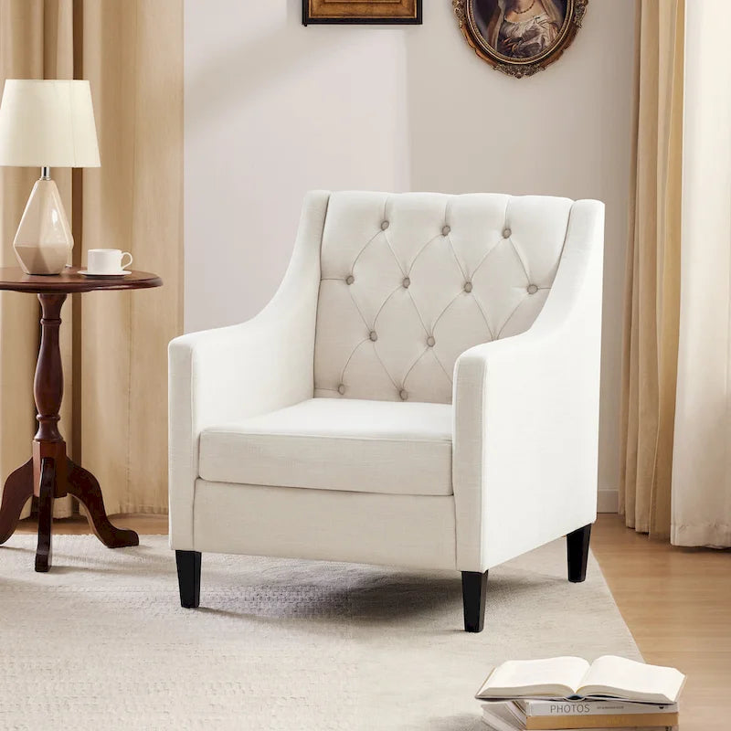 Fauteuil Club confortable avec oreiller beige/bleu sarcelle foncé/bleu