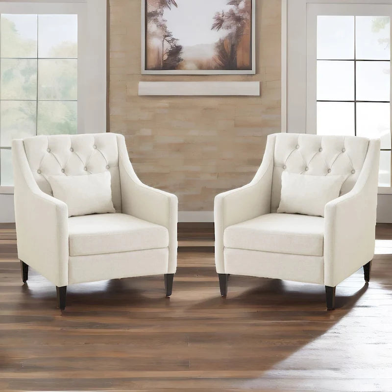 Fauteuil Club confortable avec oreiller beige/bleu sarcelle foncé/bleu
