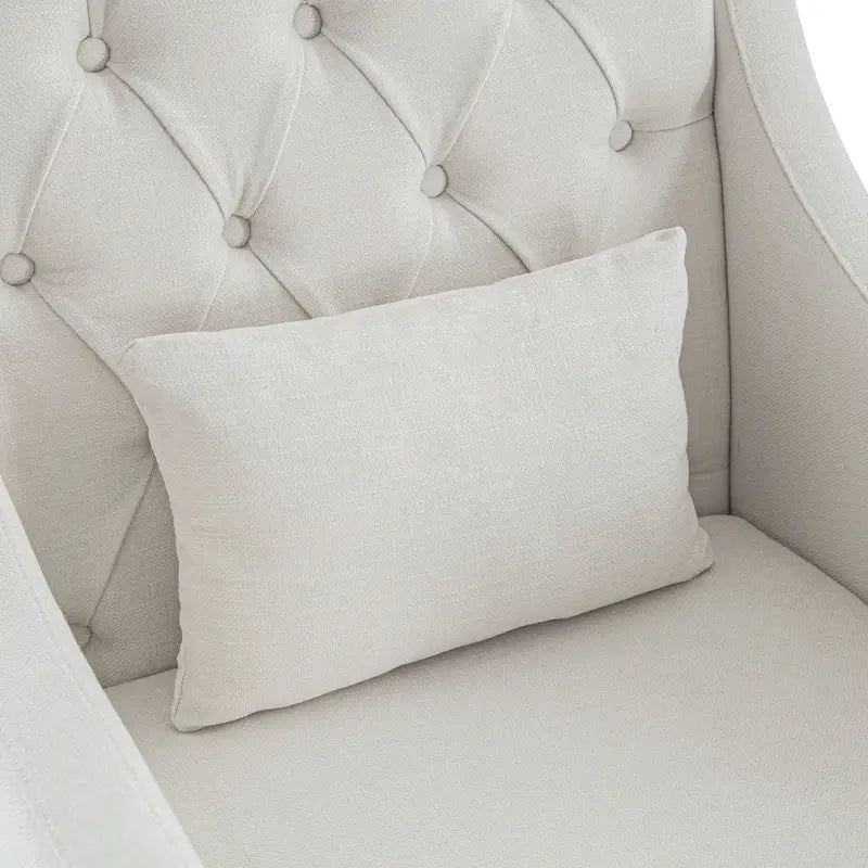 Fauteuil Club confortable avec oreiller beige/bleu sarcelle foncé/bleu