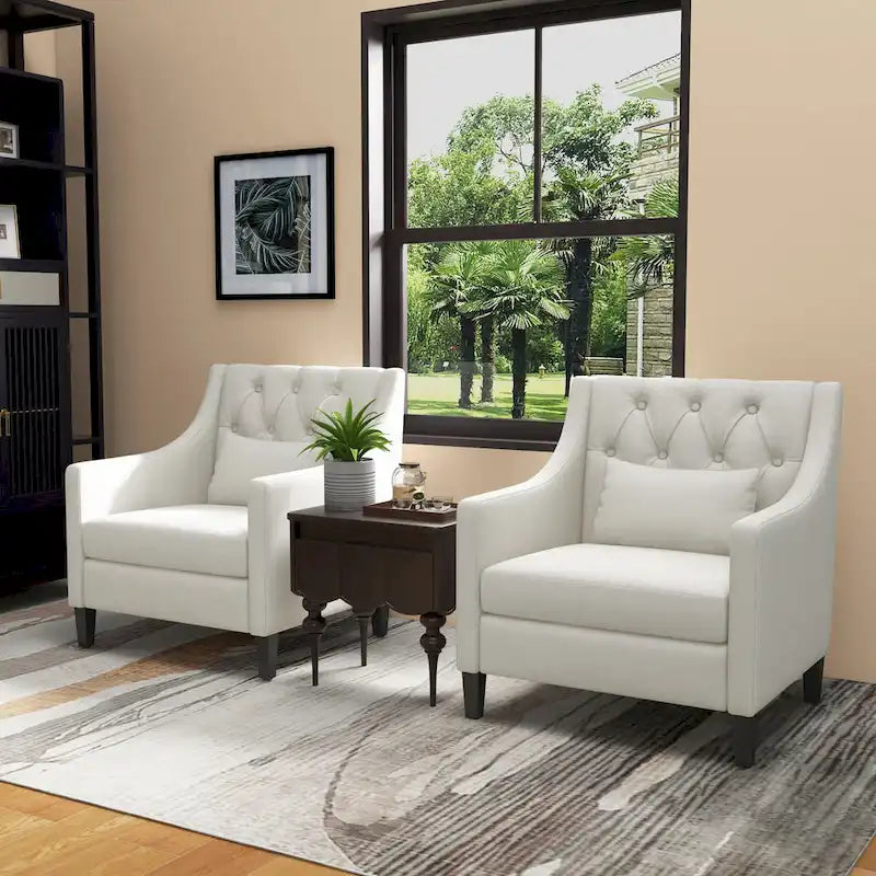 Fauteuil Club confortable avec oreiller beige/bleu sarcelle foncé/bleu
