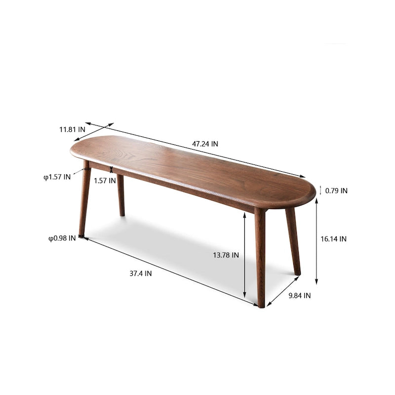 Banc en bois de chêne naturel