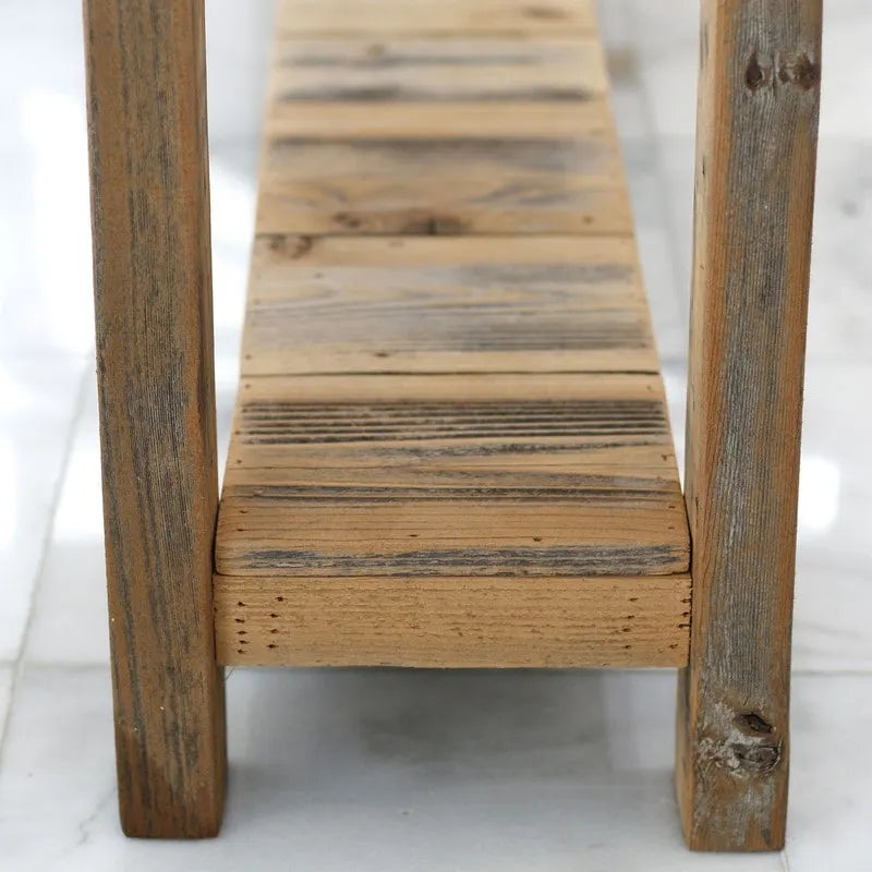 Table console minimaliste, bois naturel non traité