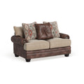 Causeuse Dhirendra en similicuir marron traditionnel par Furniture of America