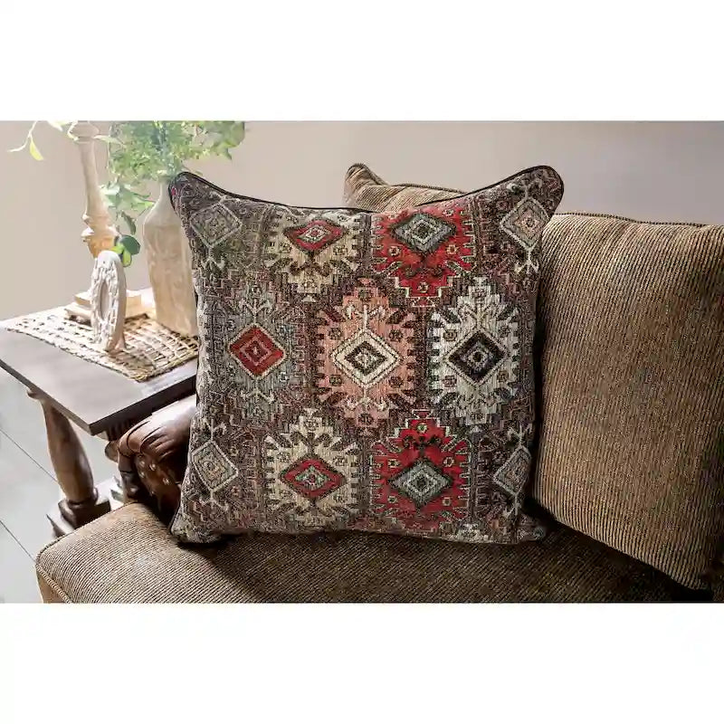 Causeuse Dhirendra en similicuir marron traditionnel par Furniture of America
