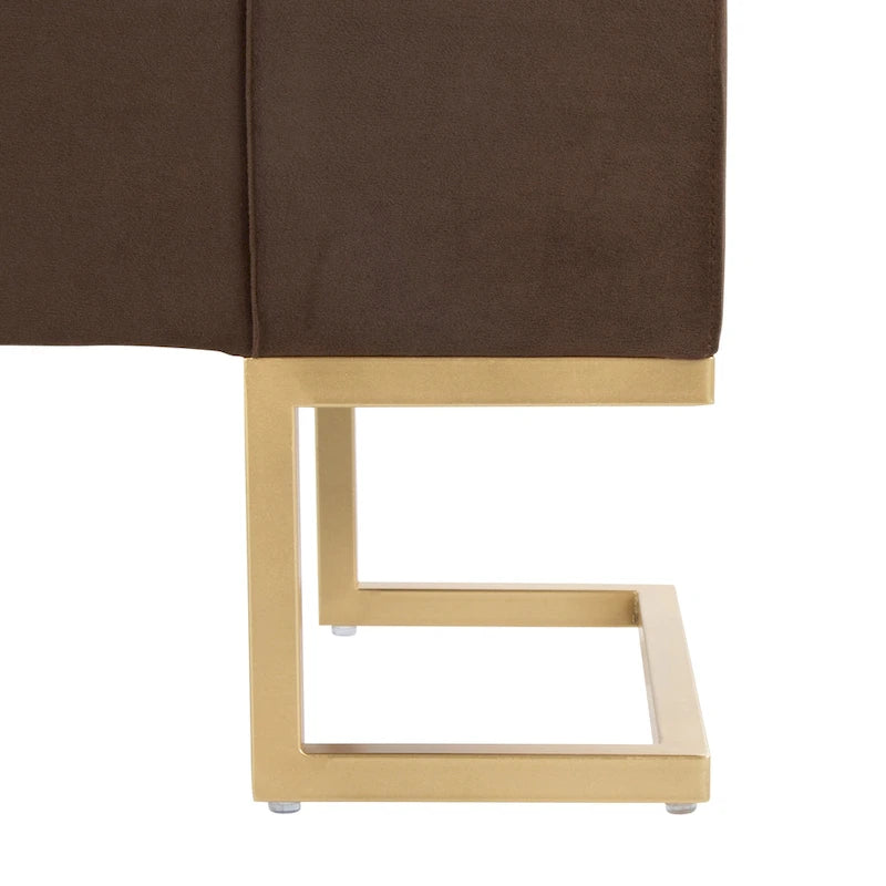 Banc de rangement en velours avec couvercle relevable