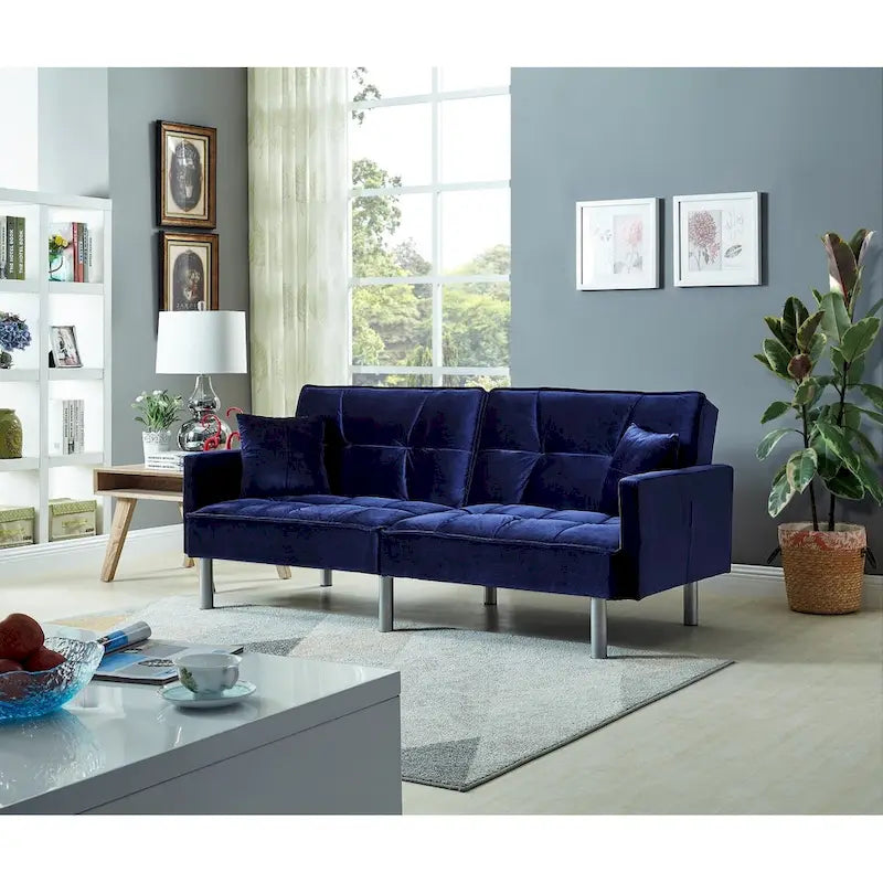 Canapé-lit Emma Velvet Mid-Century
