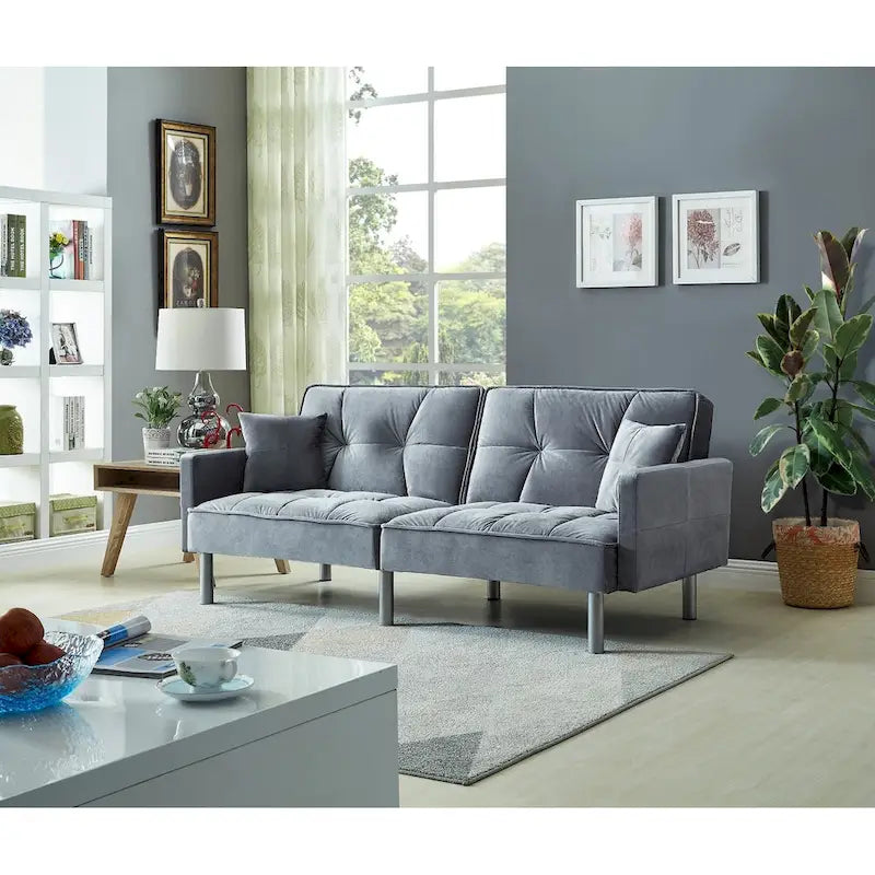 Canapé-lit Emma Velvet Mid-Century