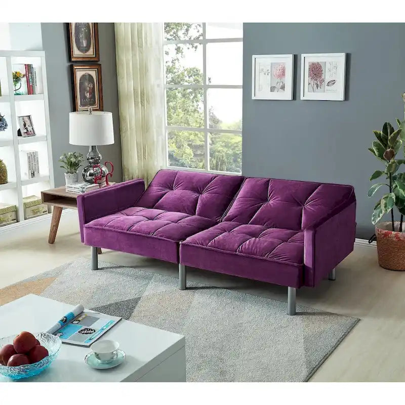 Canapé-lit Emma Velvet Mid-Century