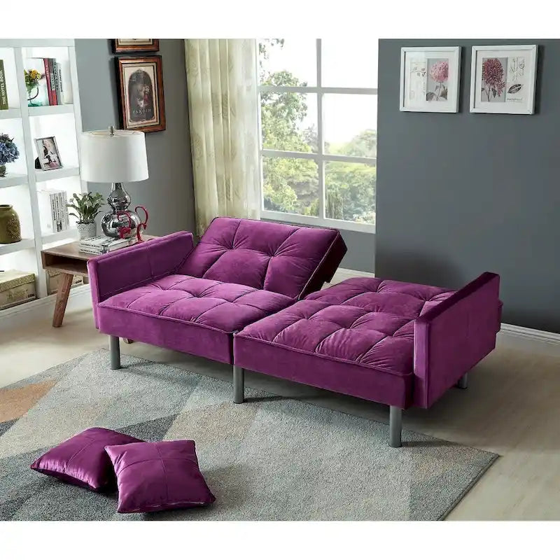 Canapé-lit Emma Velvet Mid-Century