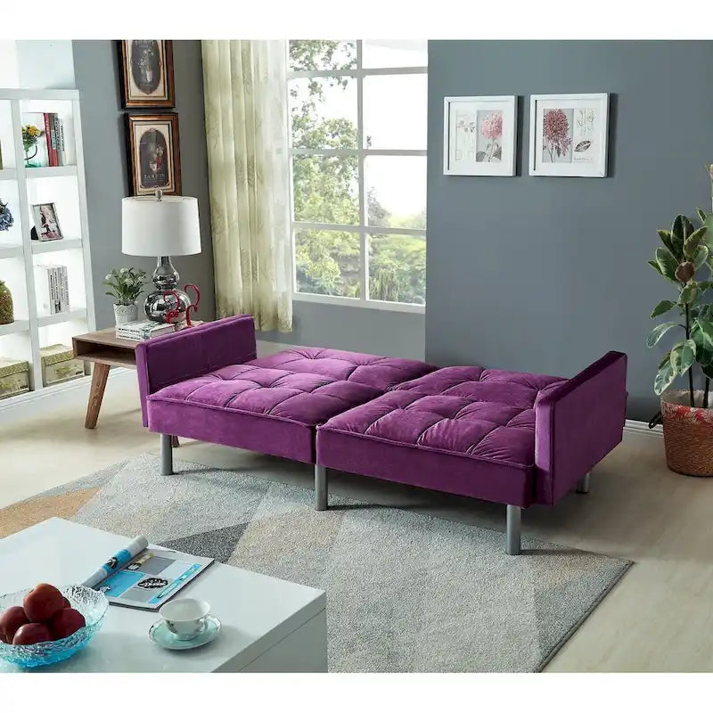 Canapé-lit Emma Velvet Mid-Century