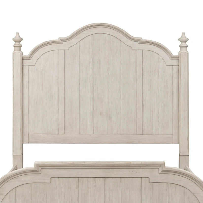 Tête de lit à baldaquin King en châtaignier et blanc antique « Farmhouse Reimagined »