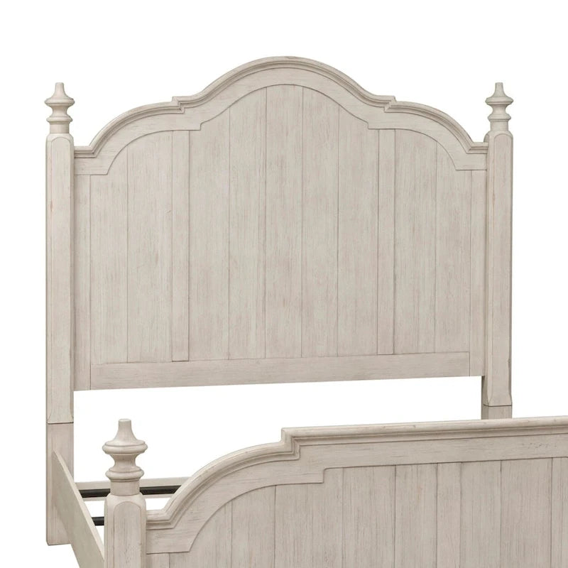 Tête de lit à baldaquin King en châtaignier et blanc antique « Farmhouse Reimagined »
