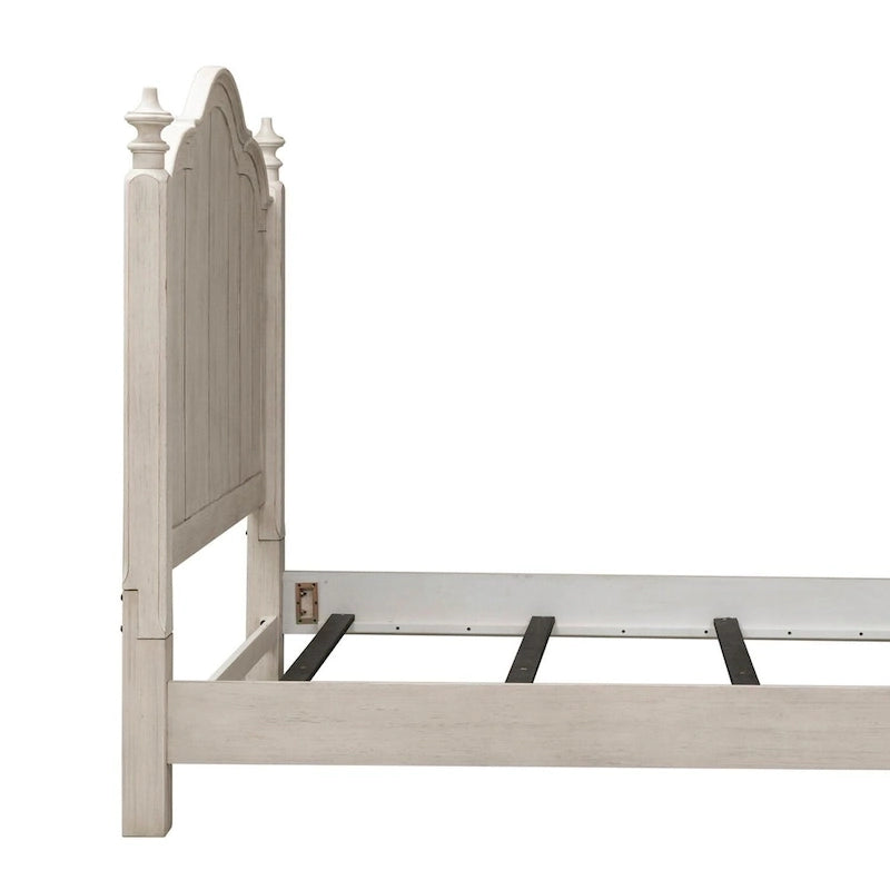 Tête de lit à baldaquin King en châtaignier et blanc antique « Farmhouse Reimagined »