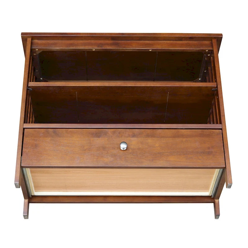 Meuble TV d'angle en bois massif de style Mission