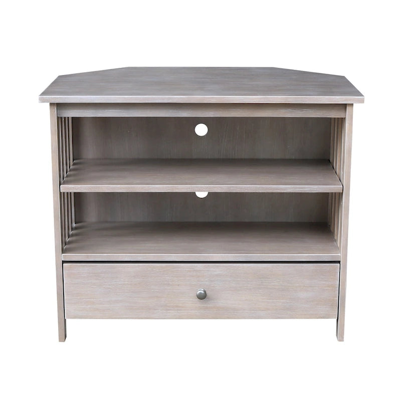 Meuble TV d'angle en bois massif de style Mission