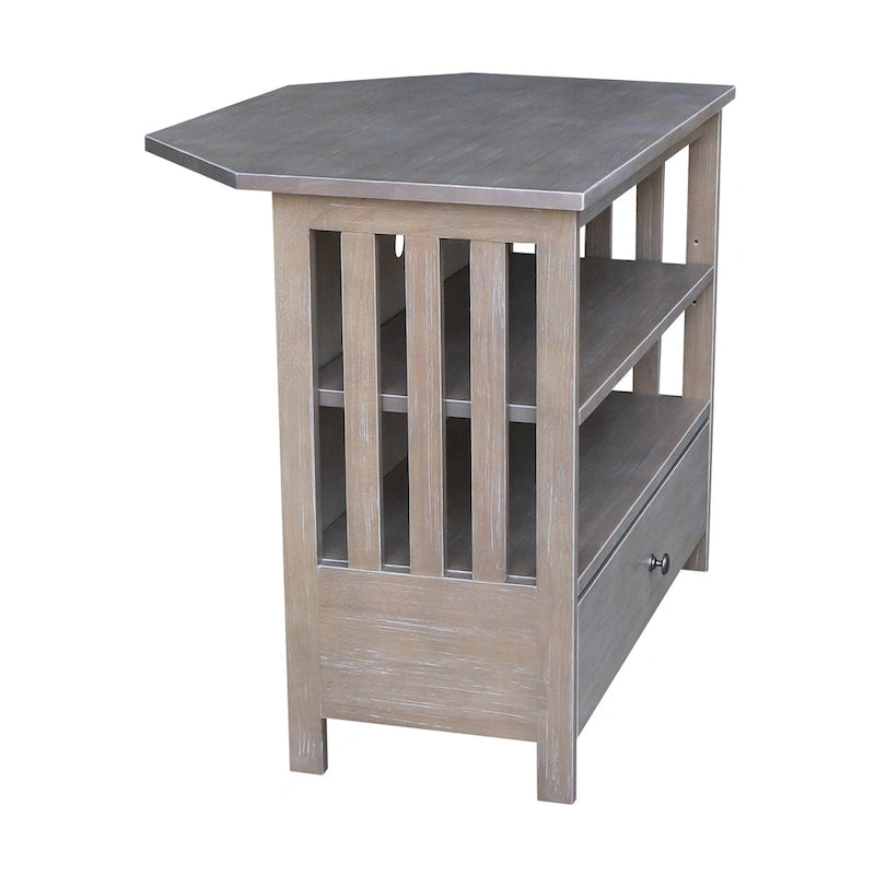 Meuble TV d'angle en bois massif de style Mission