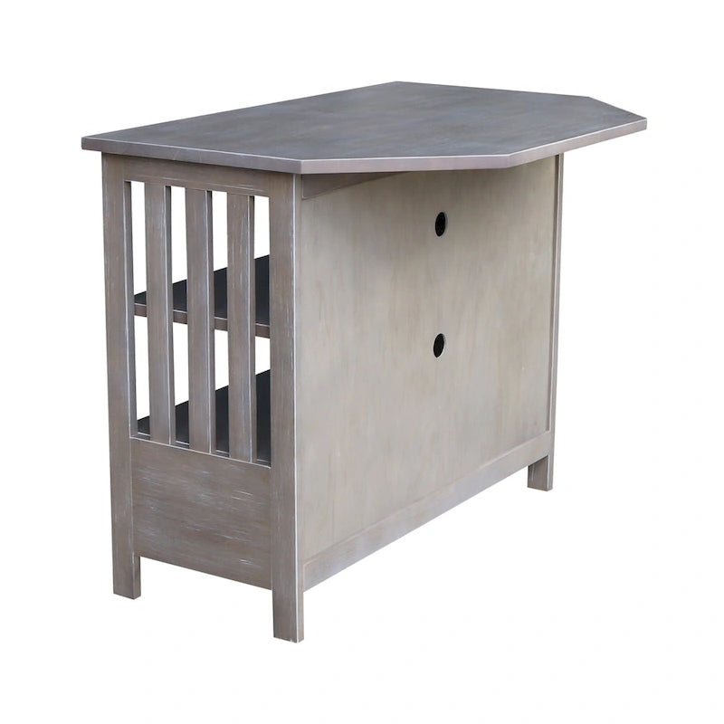 Meuble TV d'angle en bois massif de style Mission