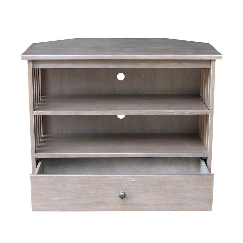 Meuble TV d'angle en bois massif de style Mission