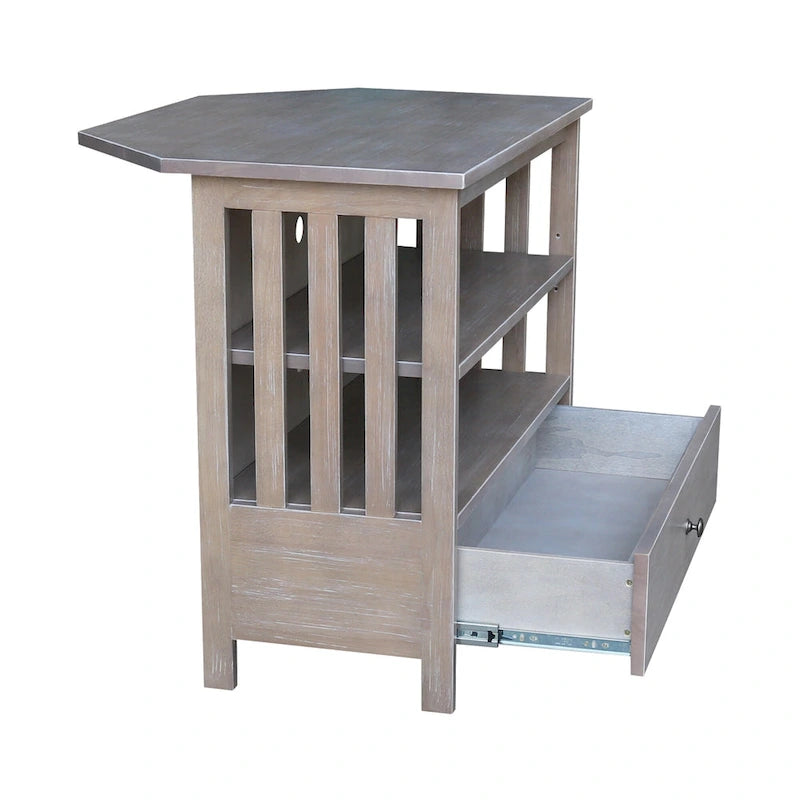 Meuble TV d'angle en bois massif de style Mission
