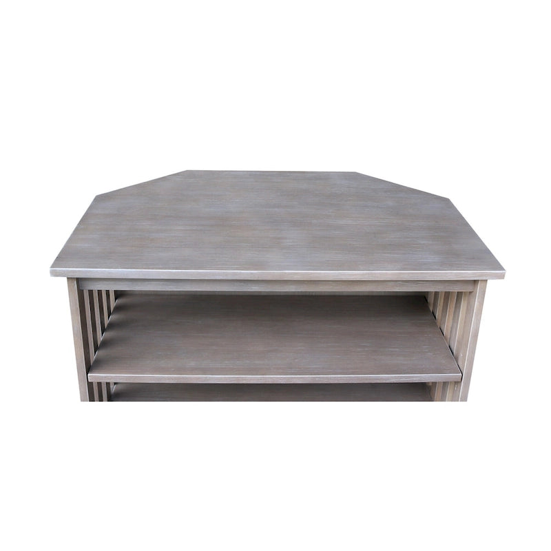 Meuble TV d'angle en bois massif de style Mission