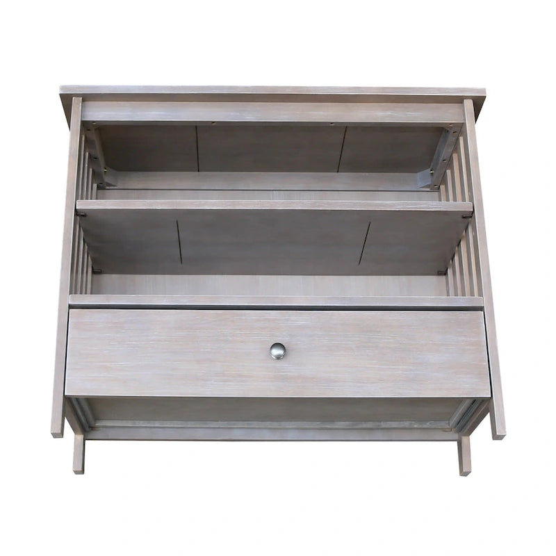 Meuble TV d'angle en bois massif de style Mission